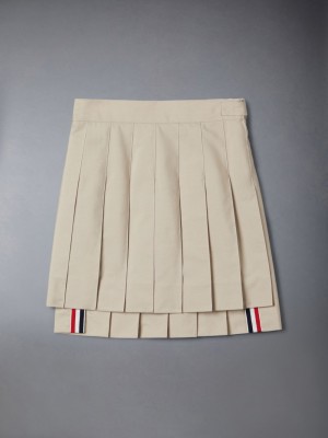 Girls's Thom Browne Typewriter Pleated Mini Skirts Brown | XQN02Q44711