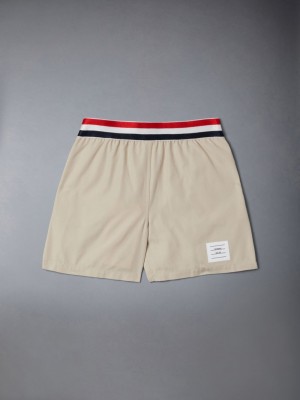 Girls's Thom Browne Typewriter Rugby Shorts Brown | KUF05U43551