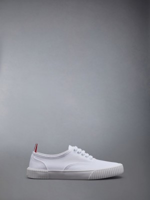 Women Thom Browne Canvas Heritage Sneakers White | OOR39F16923