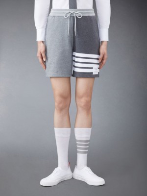 Women Thom Browne Funmix Loopback 4-Bar Shorts Grey | YJE93M47446