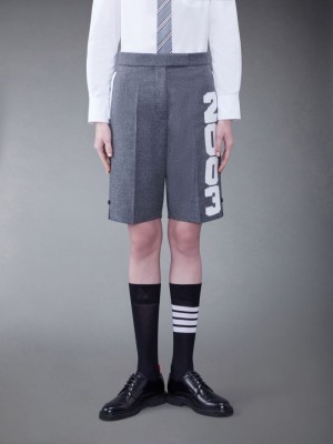 Women Thom Browne WOOL FLANNEL 2003 CLASSIC BERMUDA Shorts Grey | JQM97Z38414