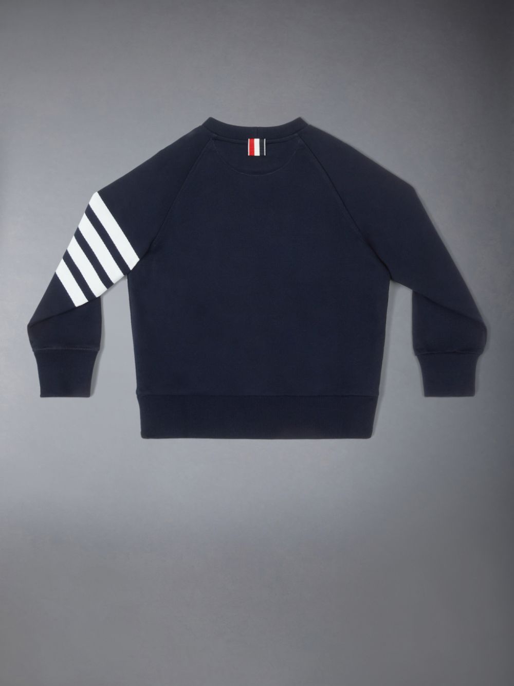 Boys's Thom Browne Classic Cotton Loopback Jersey Engineered Raglan Sleeve 4-Bar Sweatshirts Navy | SBS48B56828