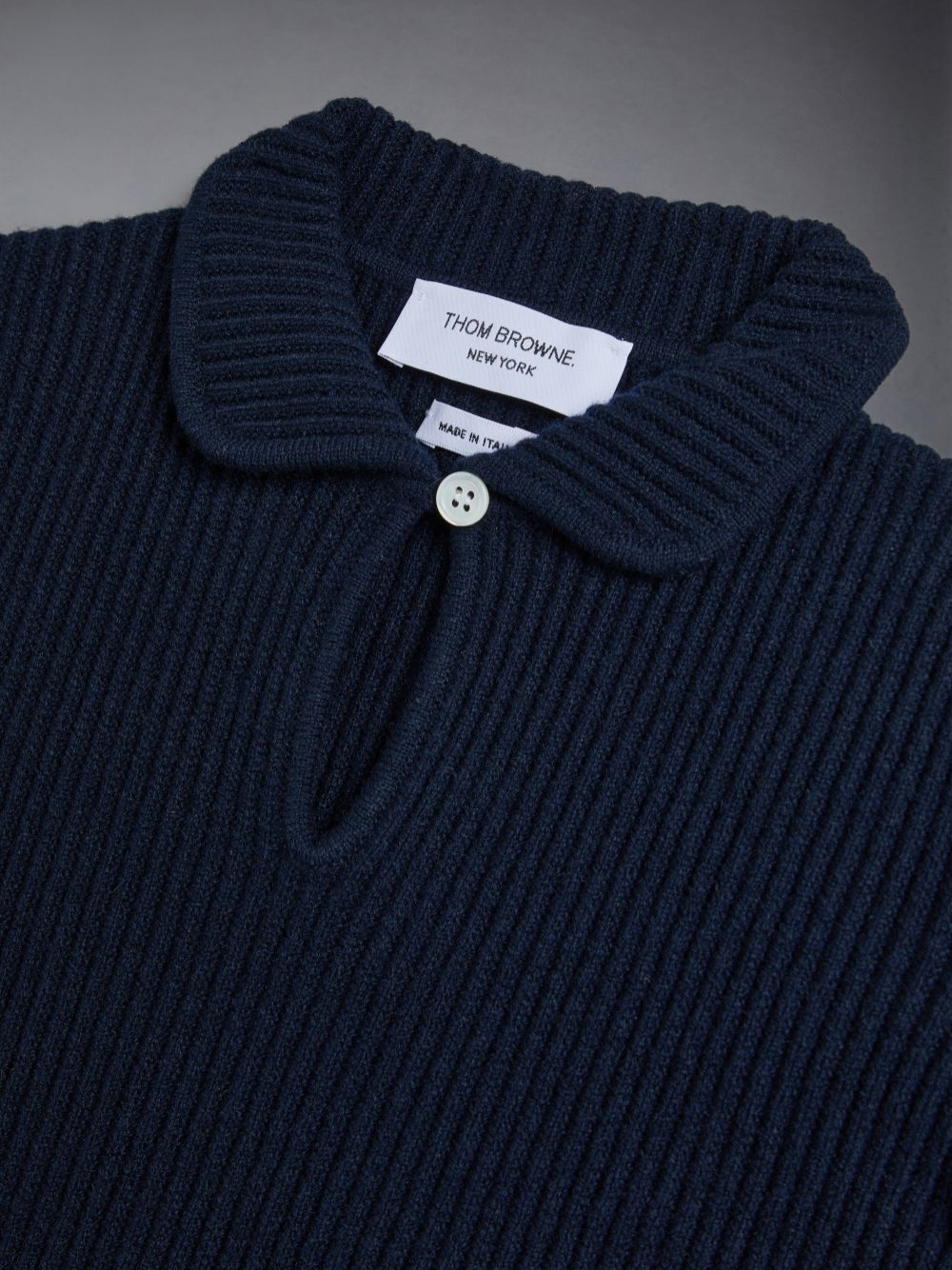 Boys's Thom Browne Wool Cashmere Knit Polo Shirt Blue | YYO78C42434