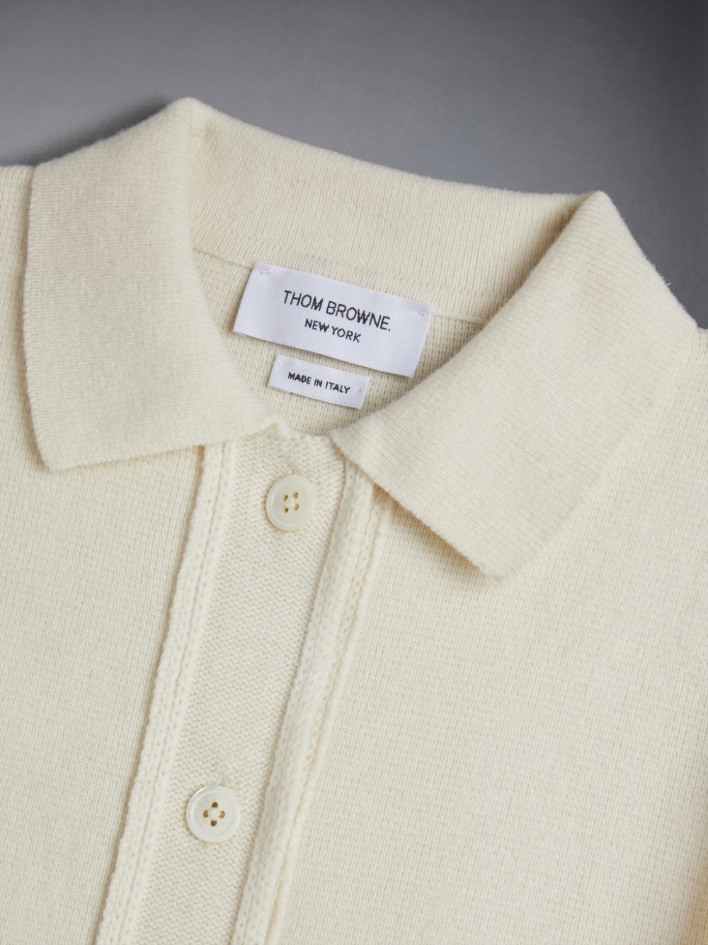 Boys's Thom Browne Wool Cashmere Polo Cardigan Dress White | QLA66R06410