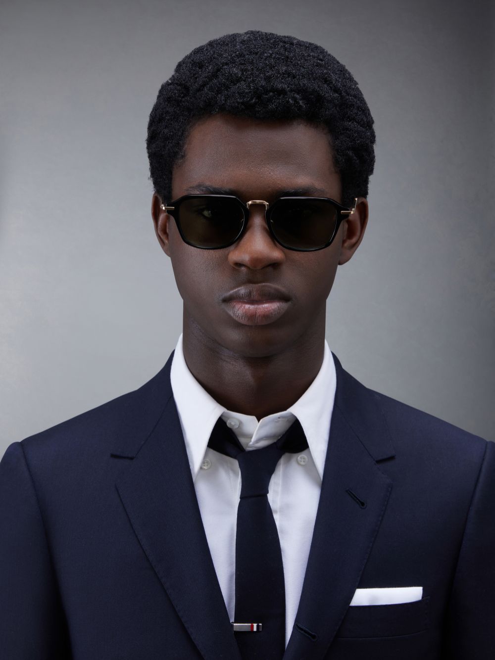 Men Thom Browne Acetate And Titanium Rectangular Sunglasses Black | LIO96P06203