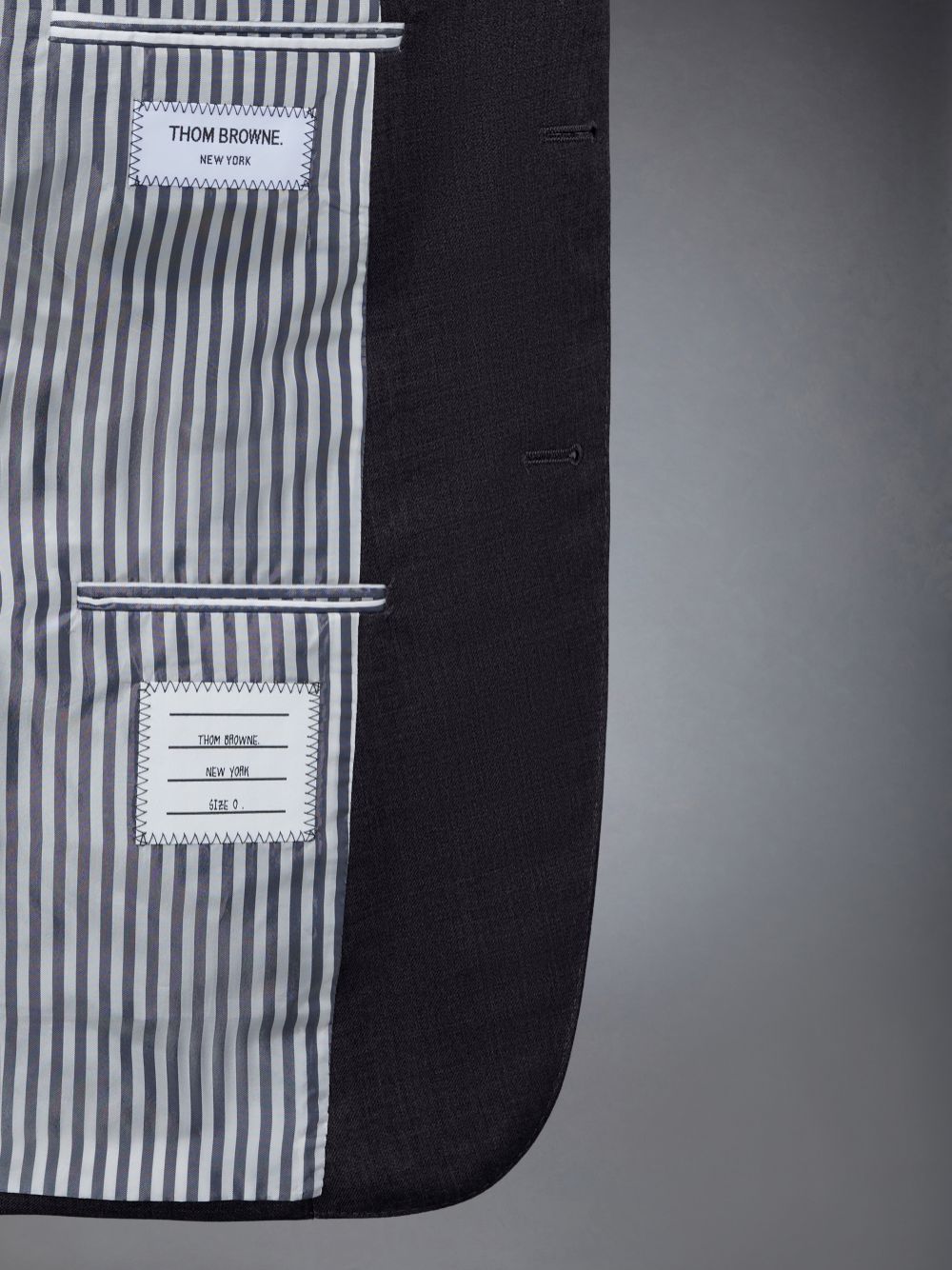 Men Thom Browne CHARCOAL SUPER 120'S WOOL TWILL CLASSIC AND TIE Suits Black | CBH71J96242