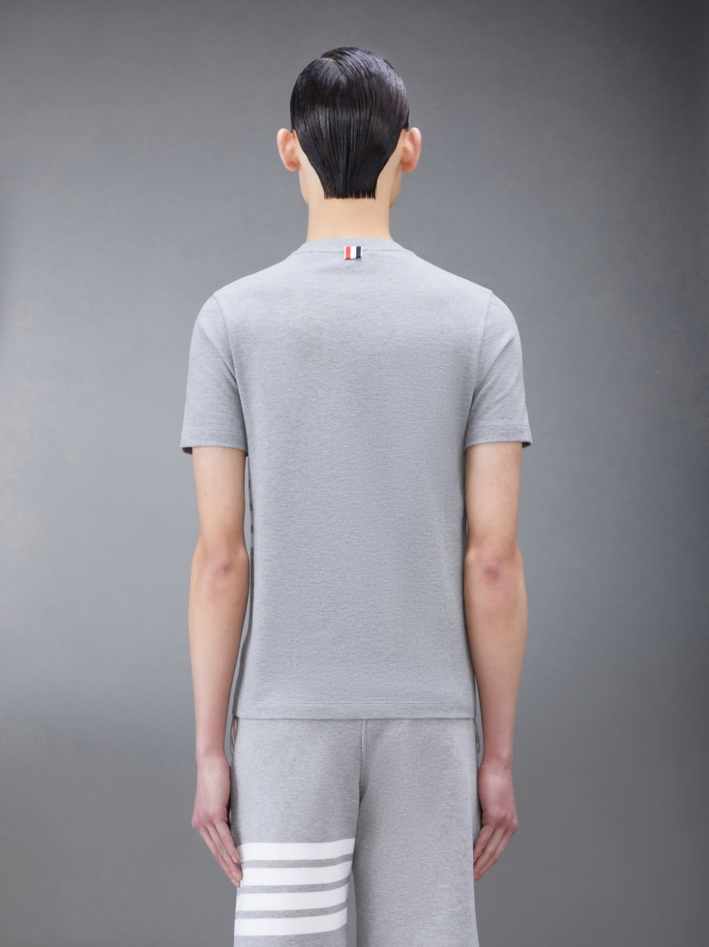 Men Thom Browne CLASSIC PIQUE 4-BAR T Shirts Grey | RWD63V95477