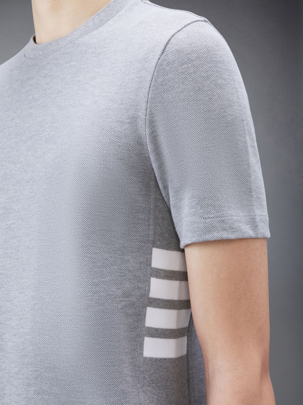 Men Thom Browne CLASSIC PIQUE 4-BAR T Shirts Grey | RWD63V95477