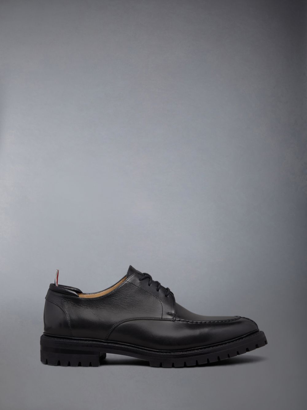 Men Thom Browne Classic Calf Commando Sole Apron Stitch Derby Oxford Shoes Black | MYI47U28342