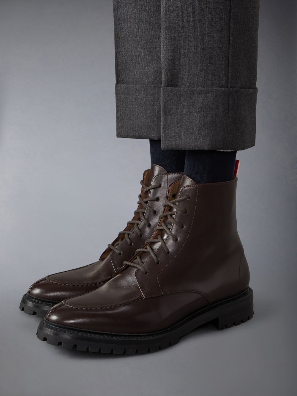 Men Thom Browne Classic Calf Commando Sole Apron Stitch Boots Brown | QBT15U54765