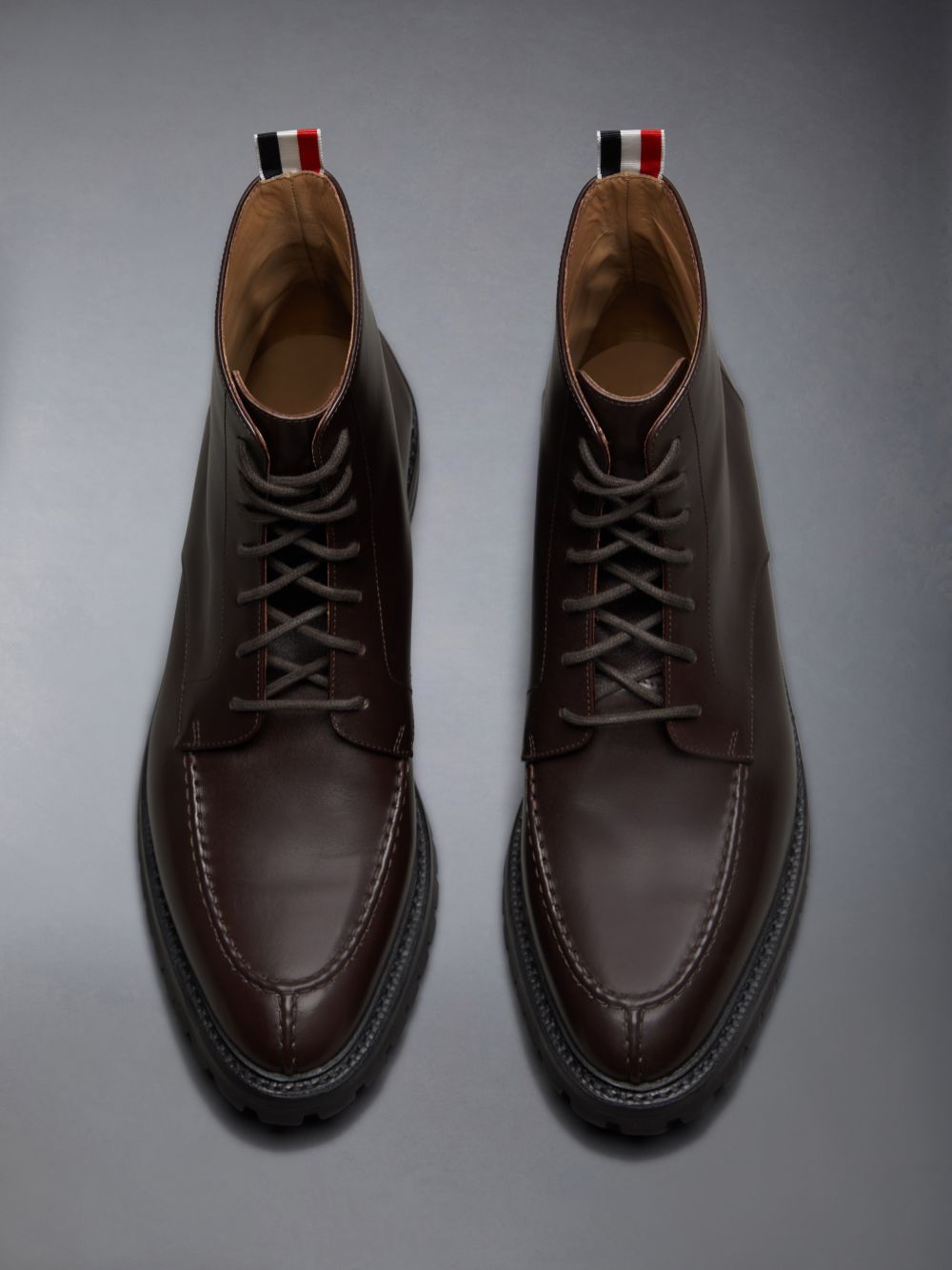 Men Thom Browne Classic Calf Commando Sole Apron Stitch Boots Brown | QBT15U54765