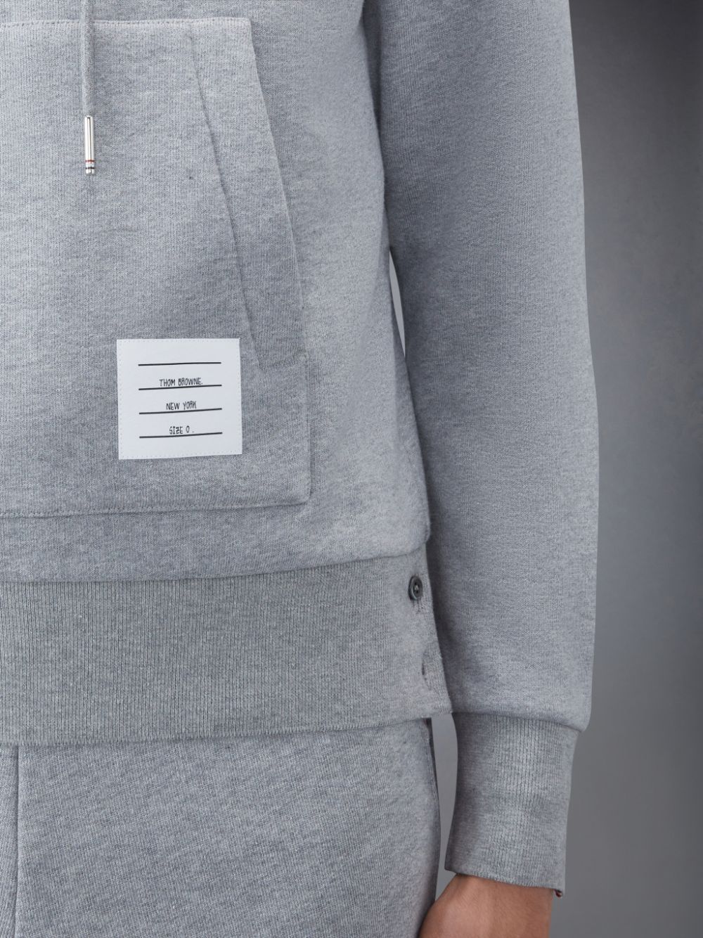 Men Thom Browne Classic Loopback Stripe Hoodie Grey | CCQ50S84275