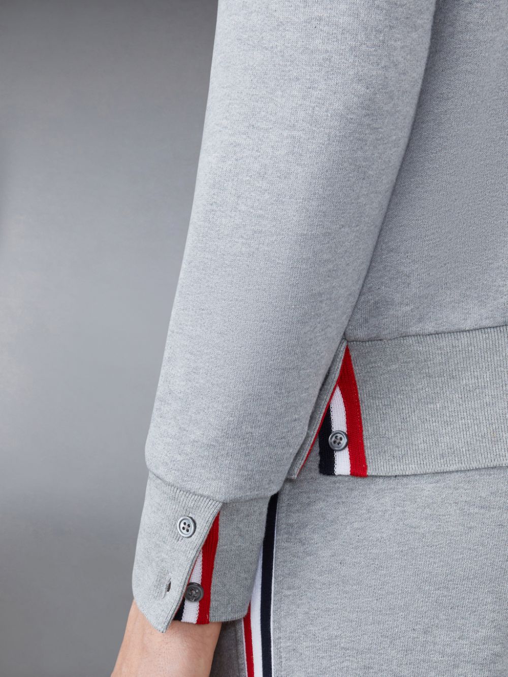 Men Thom Browne Classic Loopback Stripe Hoodie Grey | CCQ50S84275
