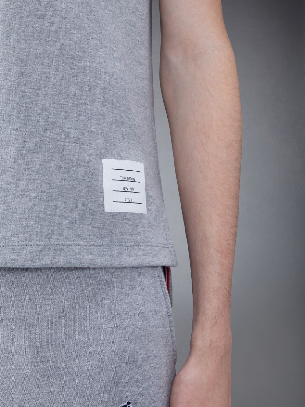Men Thom Browne Cotton 4-Bar Short Sleeve Polo Shirt Grey | NBD01P52056