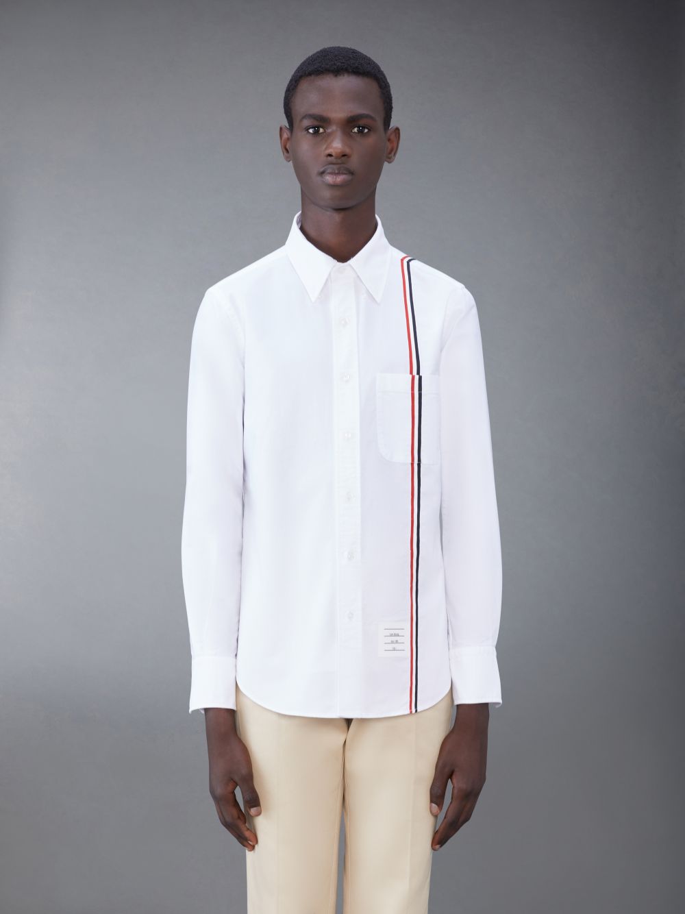 Men Thom Browne Cotton Oxford Shirts White | DKD88O13765