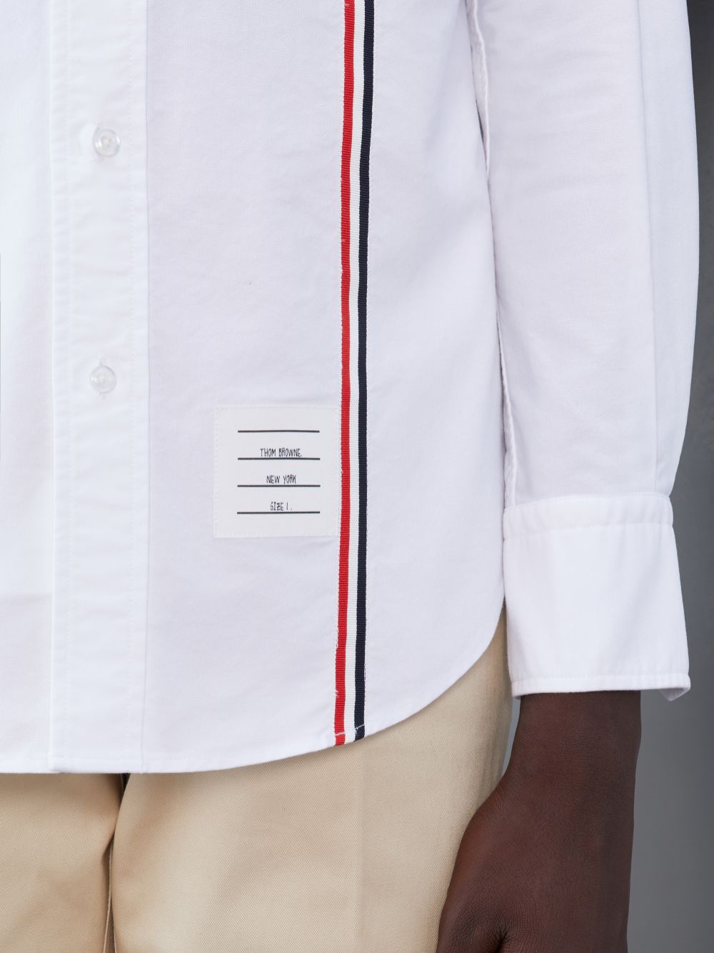 Men Thom Browne Cotton Oxford Shirts White | DKD88O13765