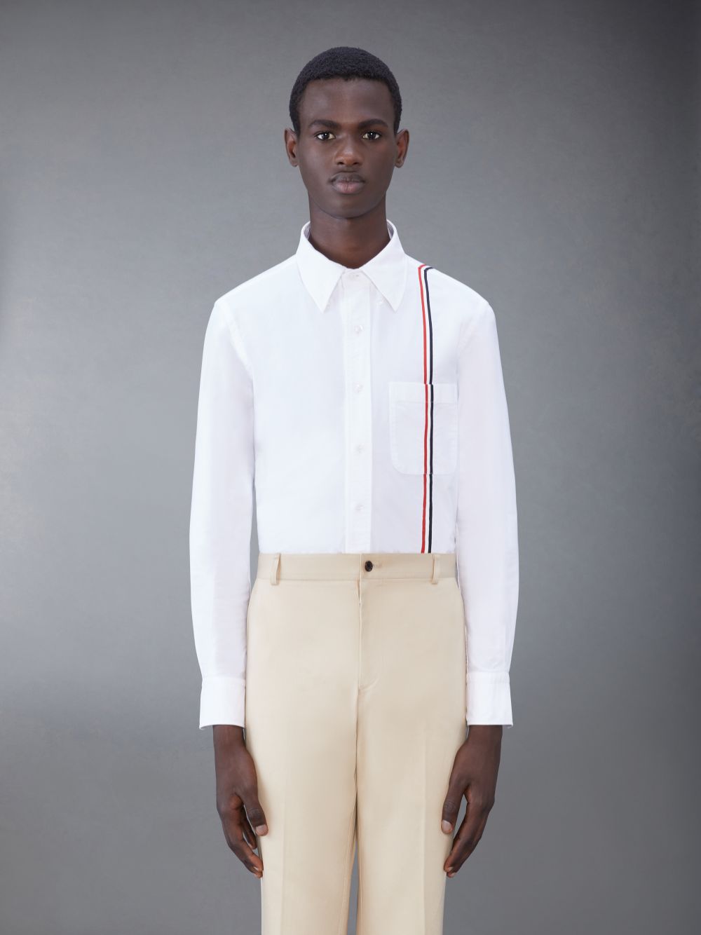 Men Thom Browne Cotton Oxford Shirts White | DKD88O13765