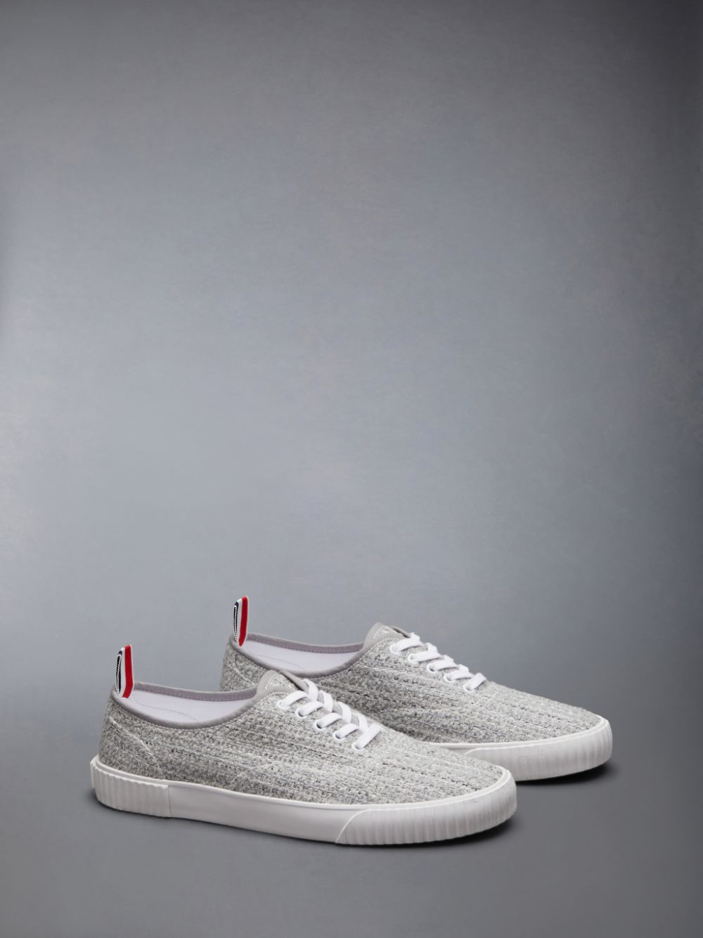Men Thom Browne Cotton Tweed Heritage Sneakers Grey | UCD96Y76930