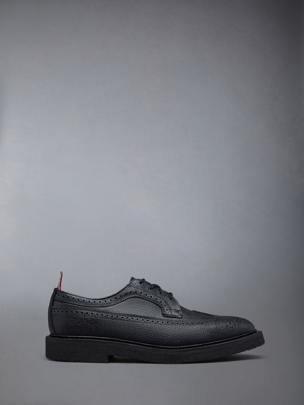 Men Thom Browne Crepe Sole Longwing Brogue Shoes Black | QSP56L69056