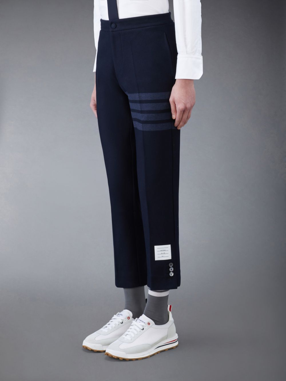 Men Thom Browne Double Face Tech Twill Slim Pants Blue | CNT23B05293