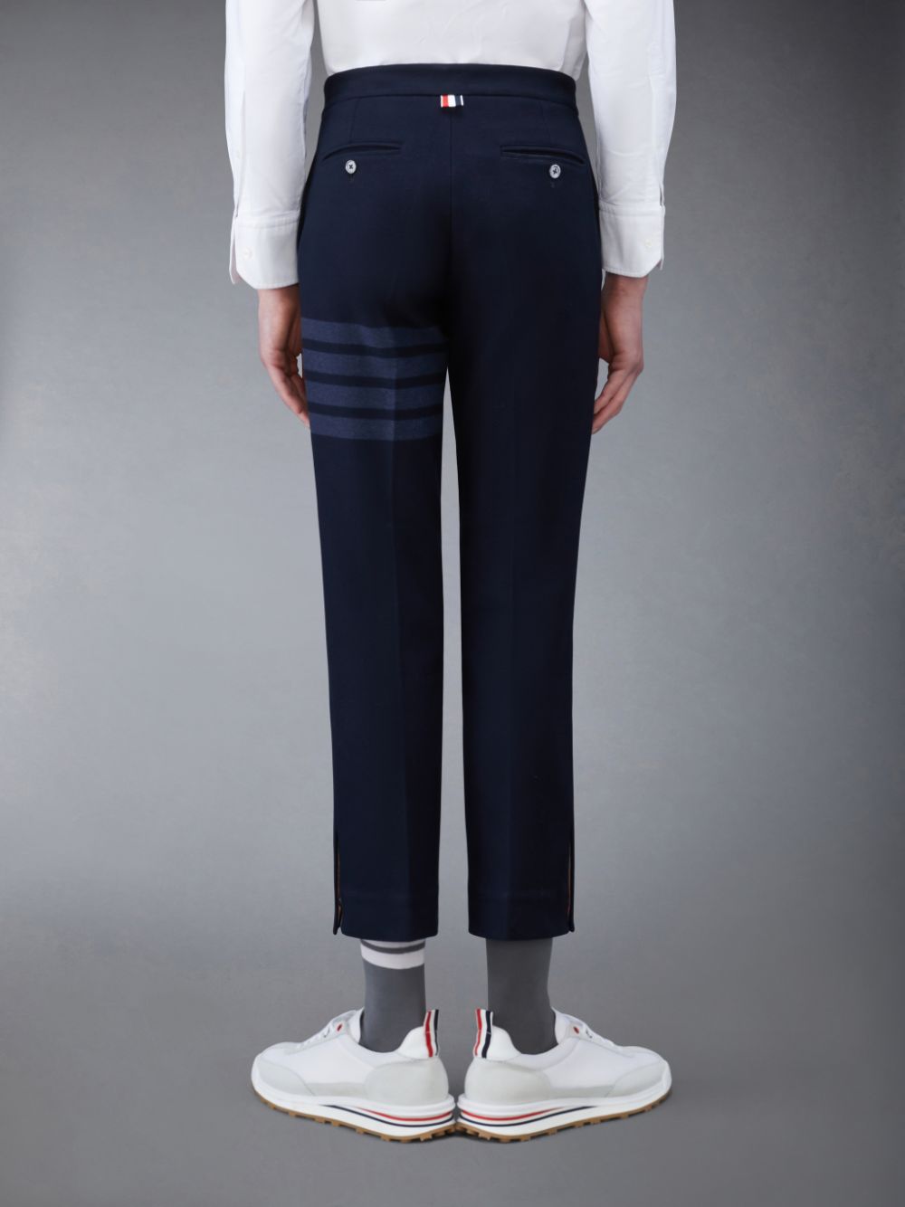 Men Thom Browne Double Face Tech Twill Slim Pants Blue | CNT23B05293