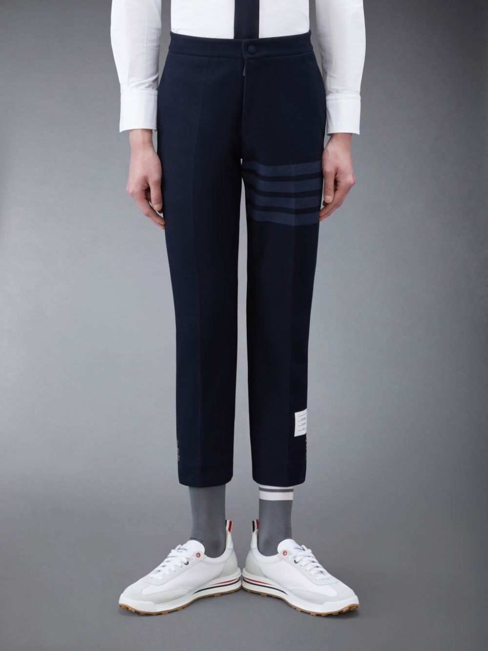 Men Thom Browne Double Face Tech Twill Slim Pants Blue | CNT23B05293