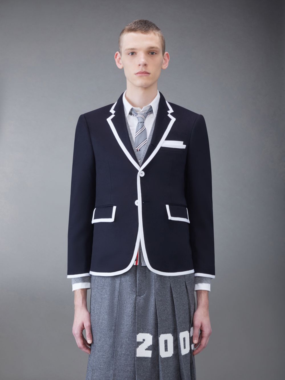 Men Thom Browne FUN-MIX CASHMERE 2003 CLASSIC SPORT Coats Blue | RBV50N32472