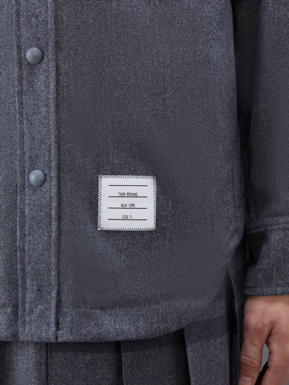 Men Thom Browne Flannel 4-Bar Shirt Jackets Grey | RSK88G19552