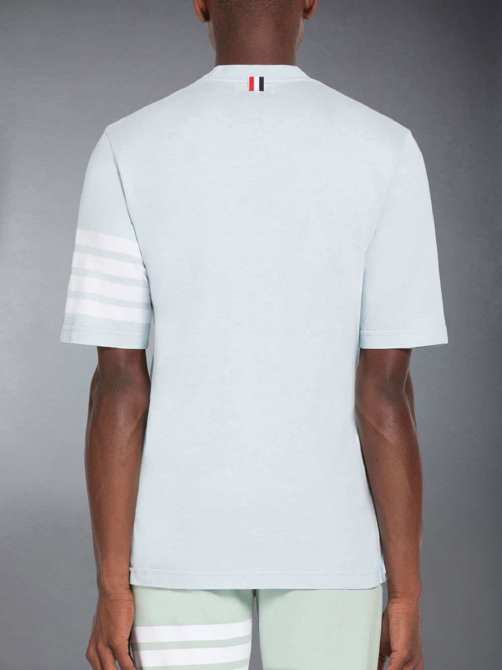 Men Thom Browne Jersey 4-Bar Short Sleeve T Shirts Blue | OES80V00483