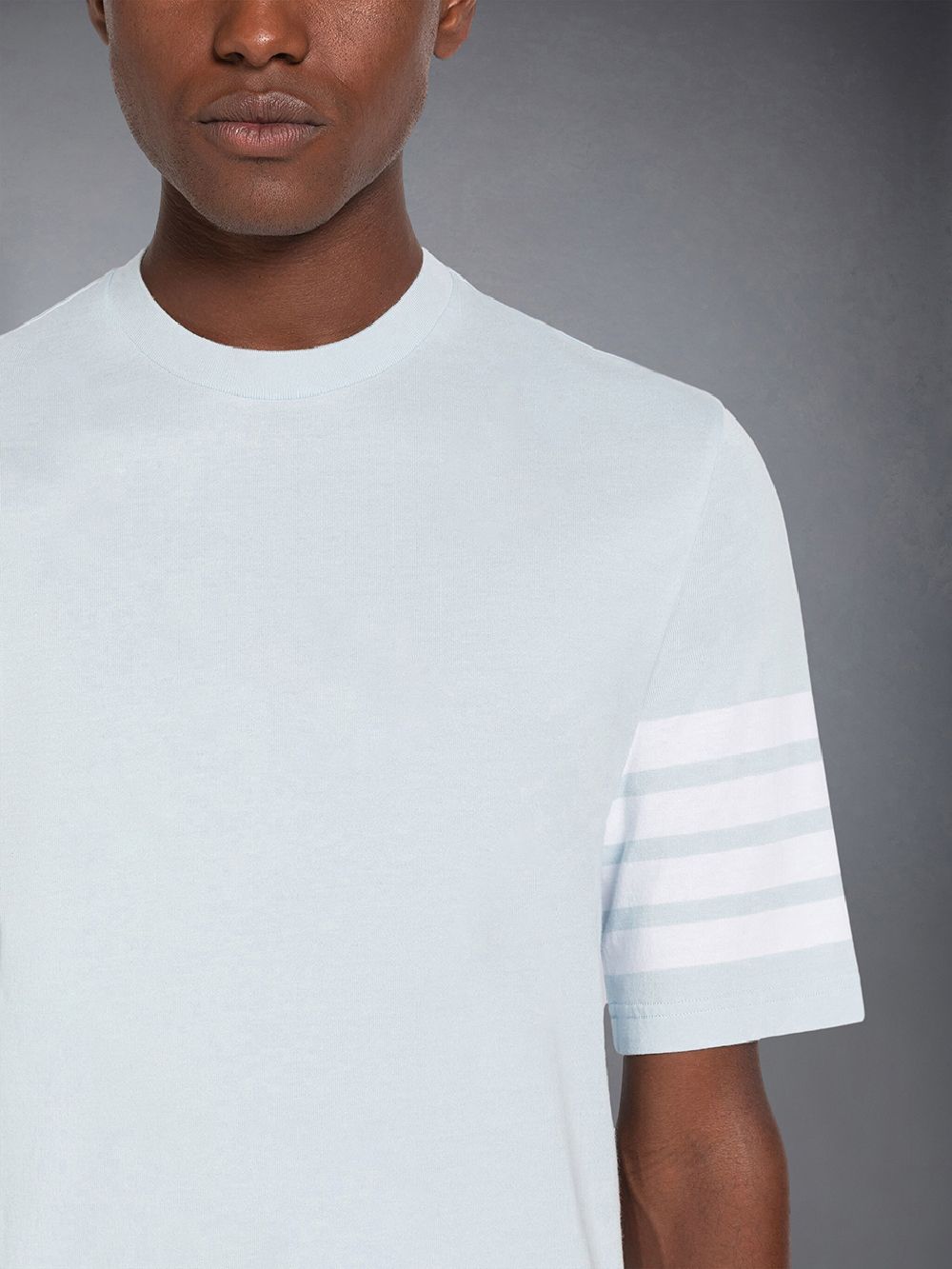 Men Thom Browne Jersey 4-Bar Short Sleeve T Shirts Blue | OES80V00483