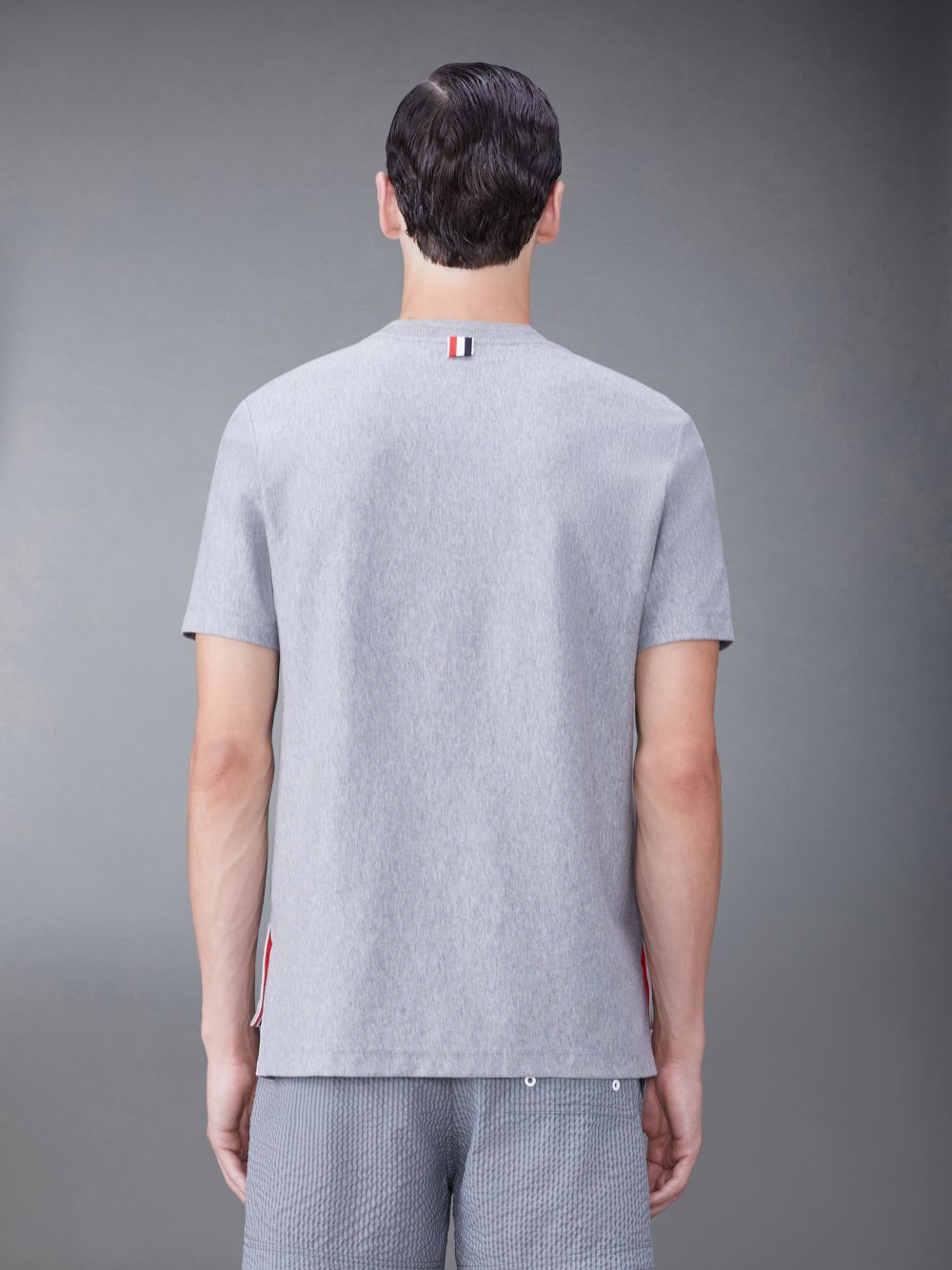 Men Thom Browne Jersey Short Sleeve T Shirts Grey | ROC63C45523