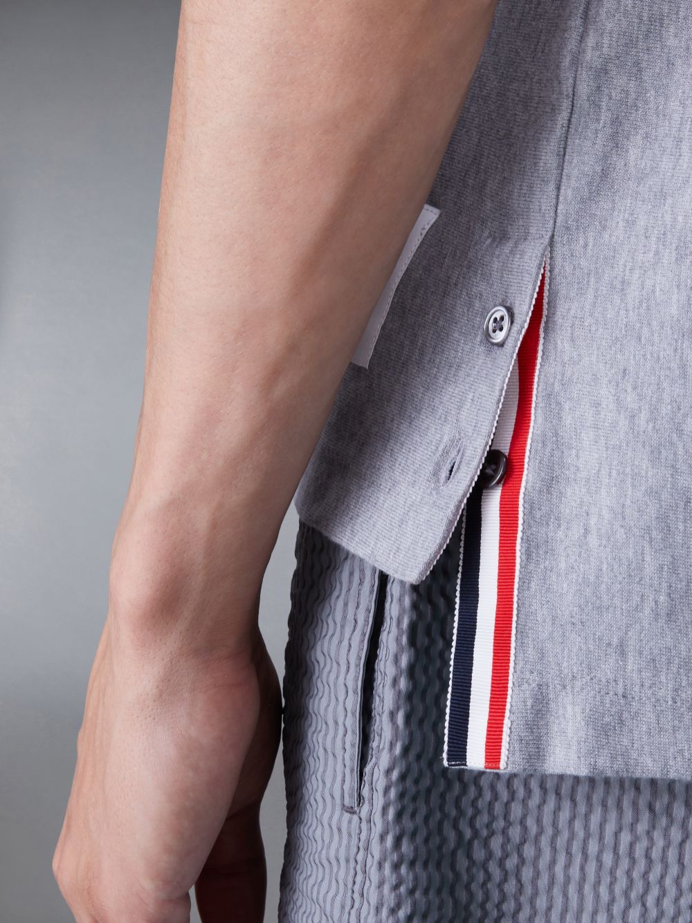 Men Thom Browne Jersey Short Sleeve T Shirts Grey | ROC63C45523