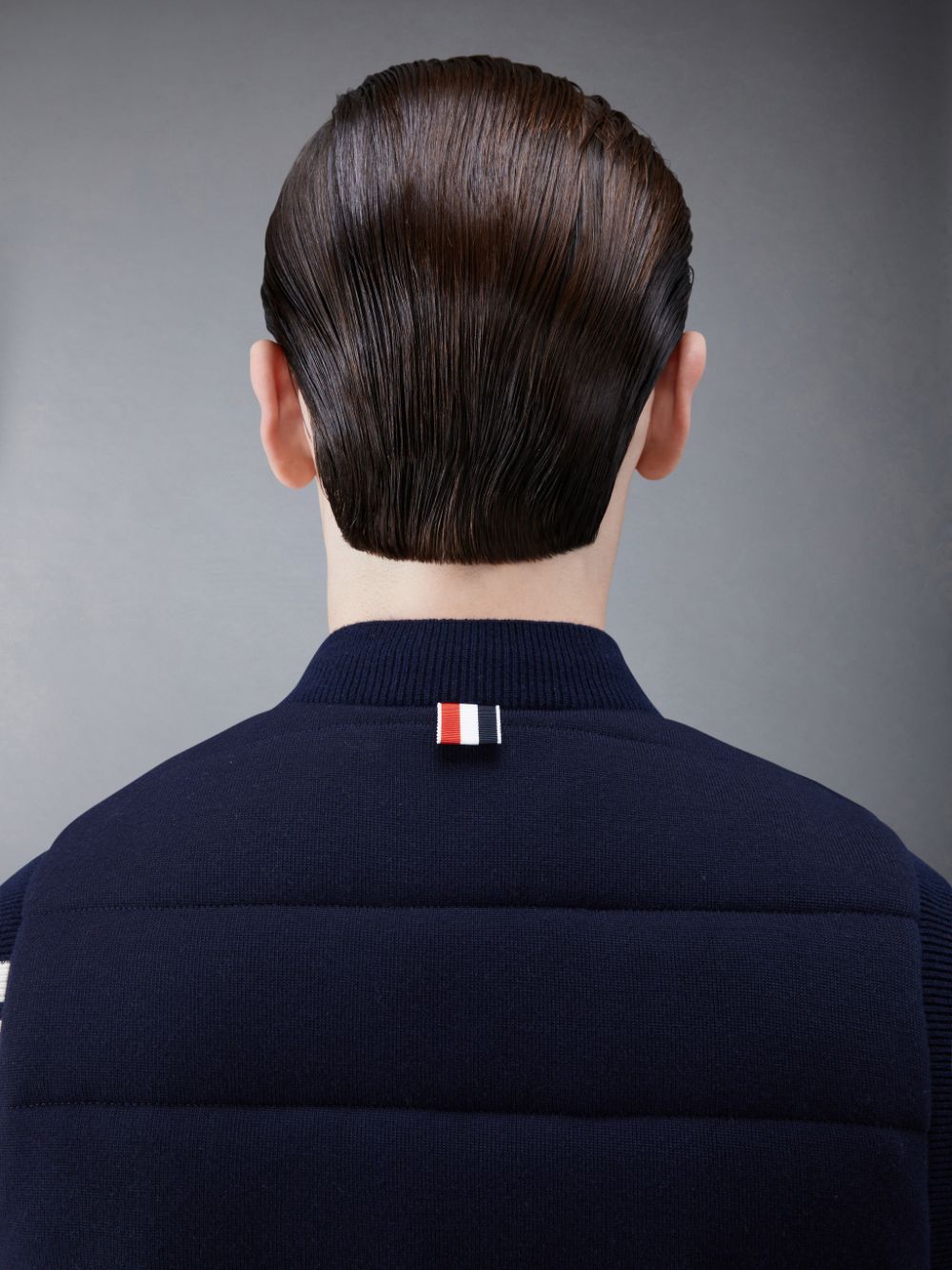 Men Thom Browne MERINO AND JERSEY PADDED REVERSIBLE 4-BAR Vest Blue | LUI17D06932
