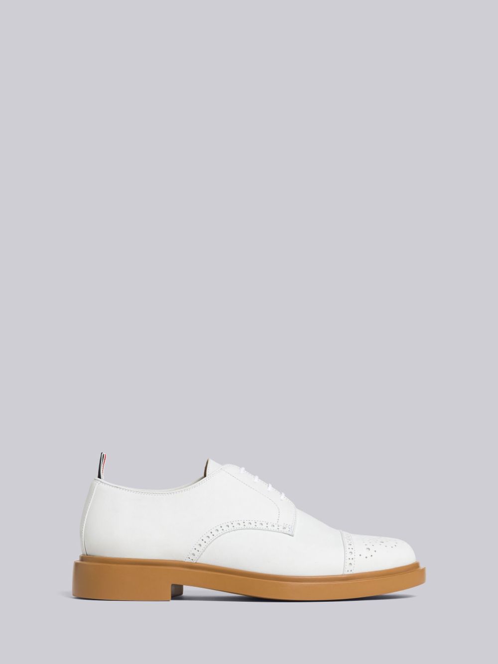 Men Thom Browne Nubuck Cap Toe Derby Oxford Shoes White | DWB11Q77753