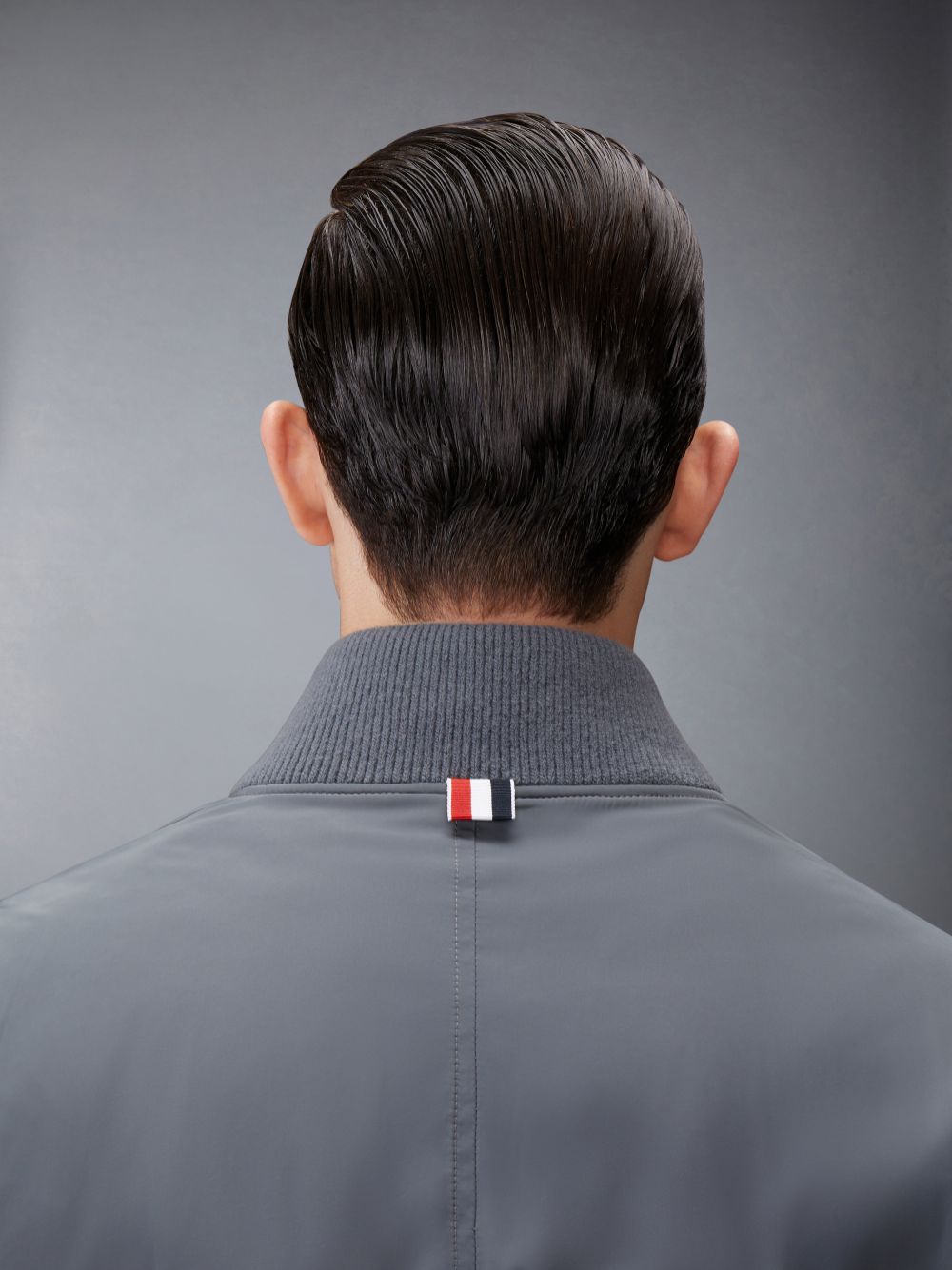 Men Thom Browne POLY TWILL 4-BAR OVERSIZED BLOUSON Jackets Grey | VVT58G90564