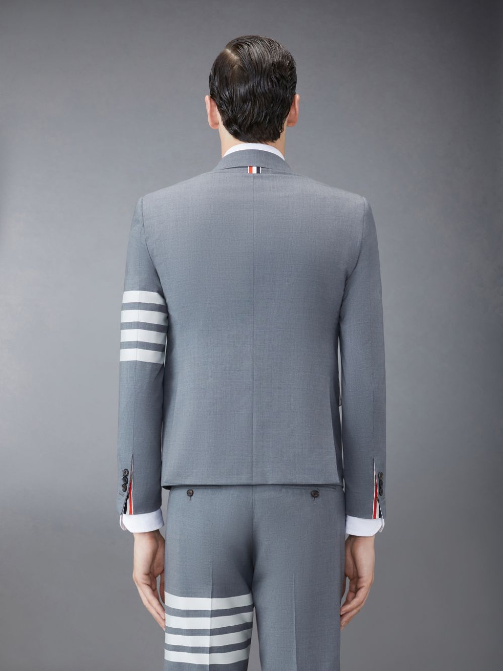 Men Thom Browne Plain Weave 4-Bar High Armhole Sport Coats Grey | YKW86L65336