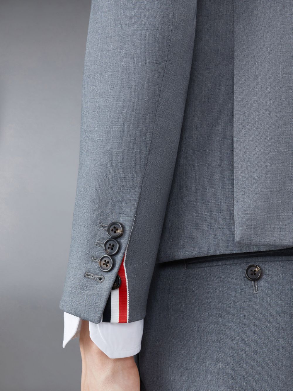 Men Thom Browne Plain Weave 4-Bar High Armhole Sport Coats Grey | YKW86L65336