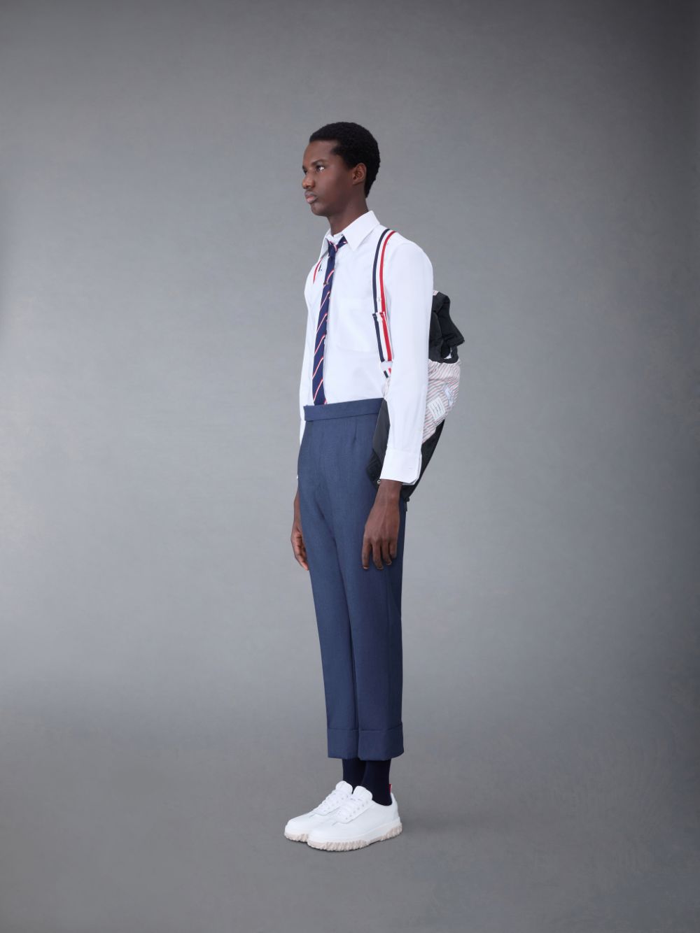 Men Thom Browne Poly Twill Down 4-Bar Ski Vest Grey | FXO21Y46088