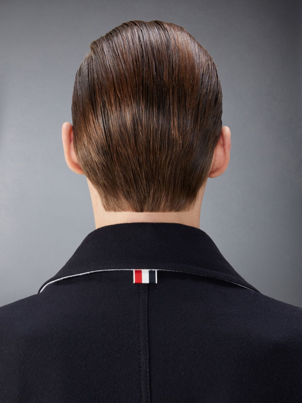 Men Thom Browne Spring Weight Melton Wool Peacoat Coats Blue | BXQ05E66501