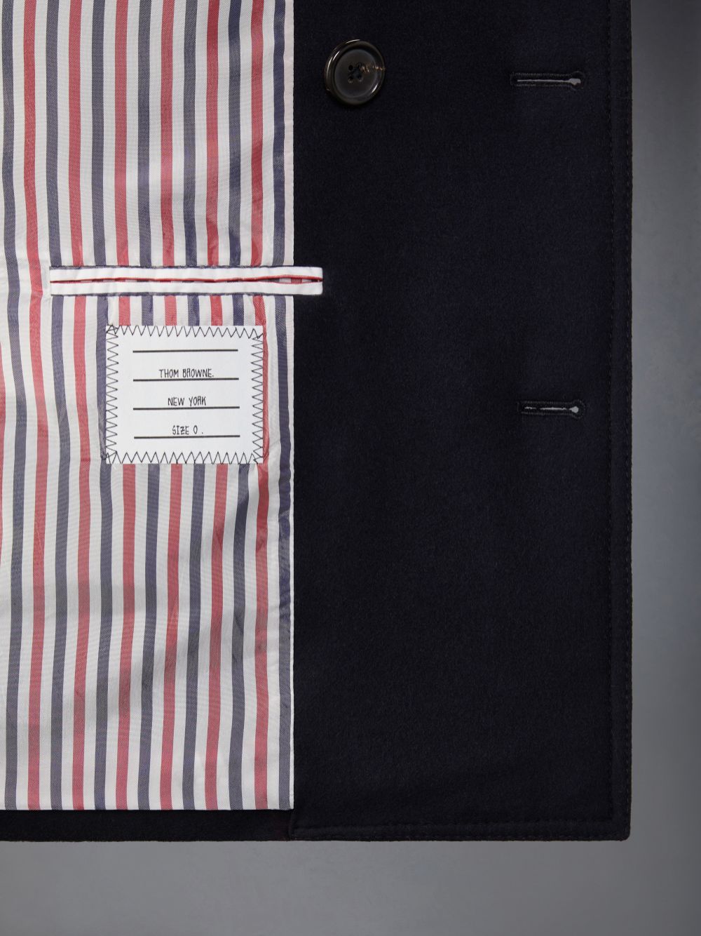 Men Thom Browne Spring Weight Melton Wool Peacoat Coats Blue | BXQ05E66501