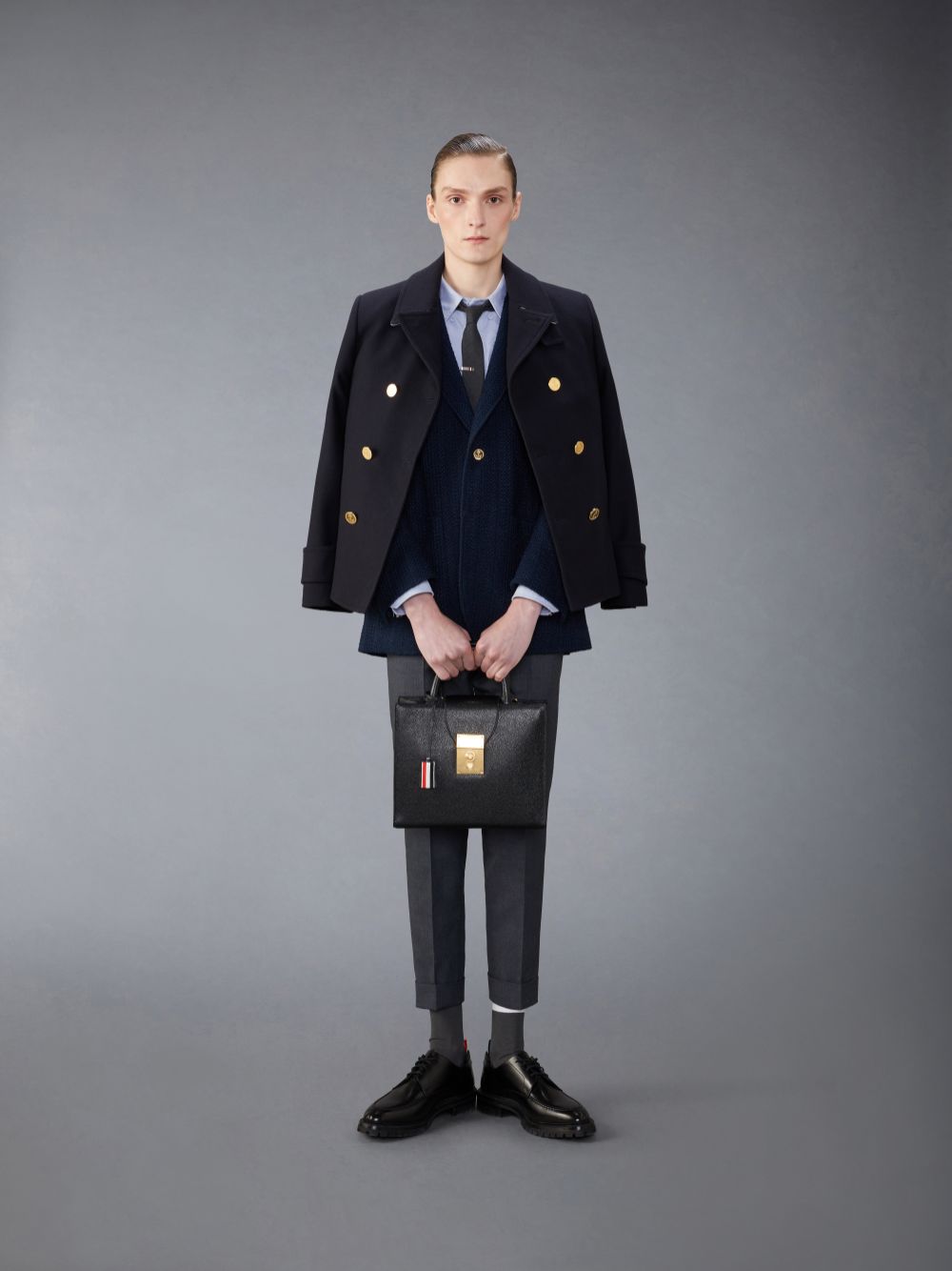 Men Thom Browne Tweed Unstructured Sack Sport Coats Blue | JWR07E80391