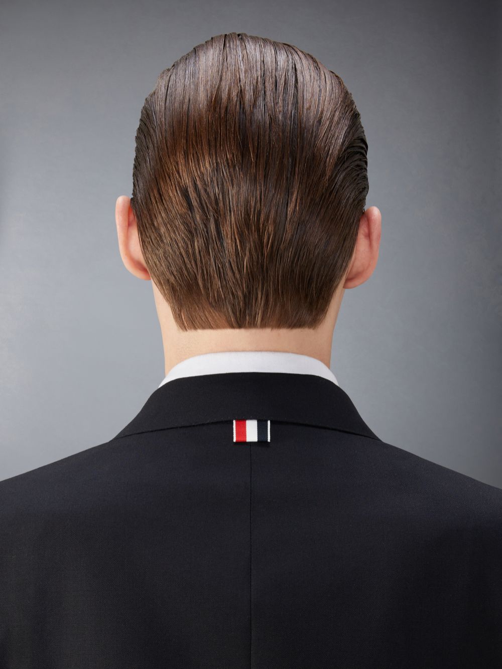 Men Thom Browne Twill Wool Combo Collar Classic Sport Coats Black | OXR92P48030