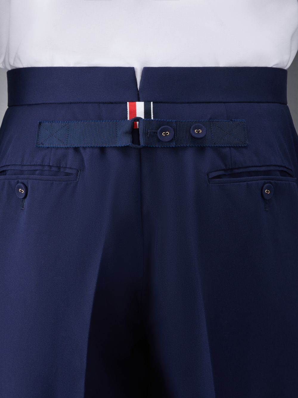 Men Thom Browne Typewriter Cloth Classic Backstrap Pants Blue | EBW76B04872