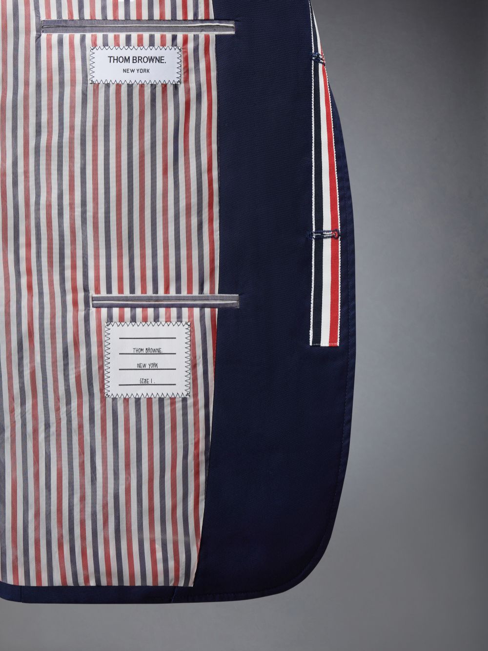 Men Thom Browne Typewriter Cloth Grosgrain Placket Sport Coats Blue | HEQ95B35558