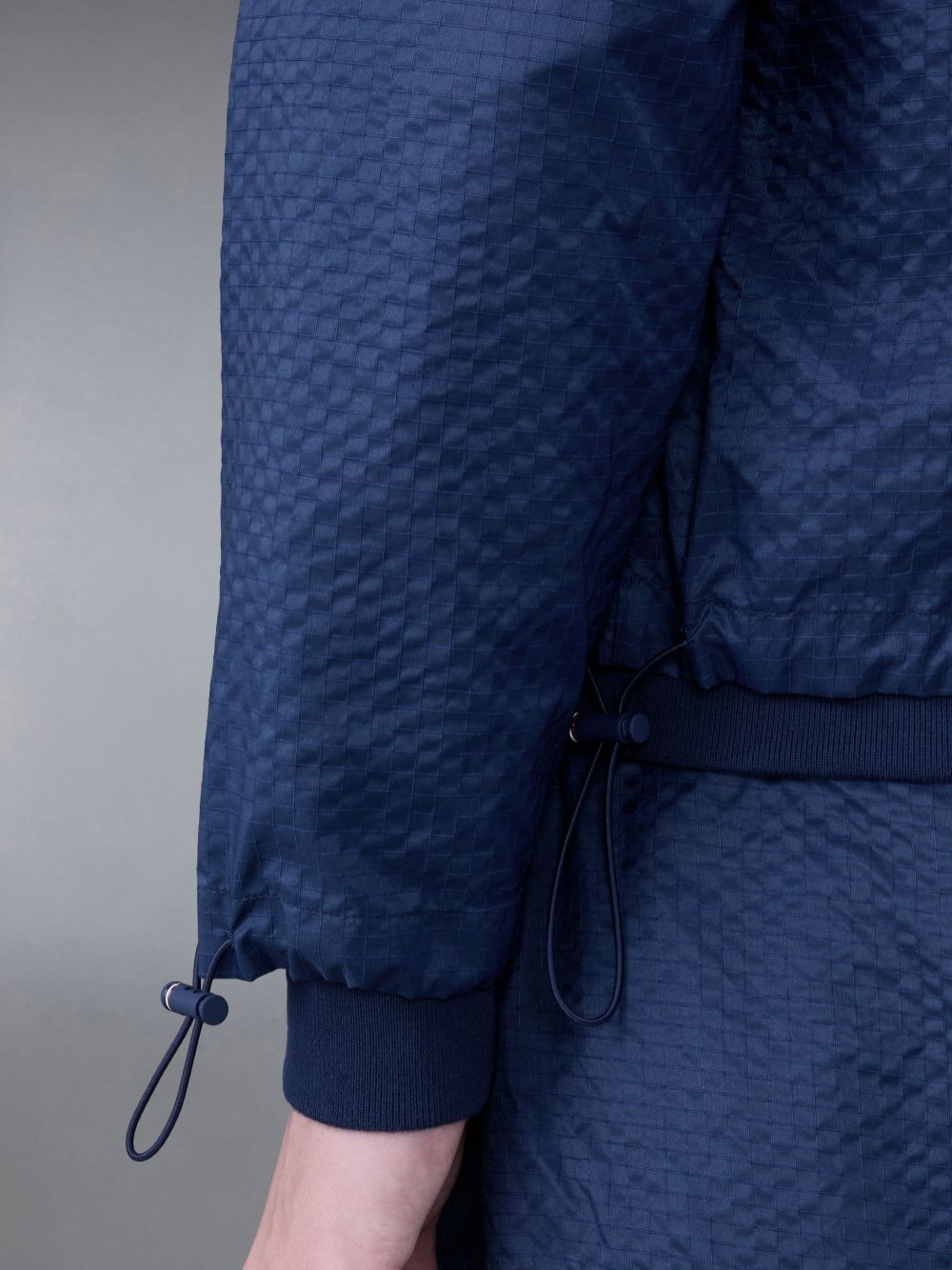 Men Thom Browne Ultralight Ripstop 4-Bar Funnel Neck Jackets Blue | TMR33Y04999