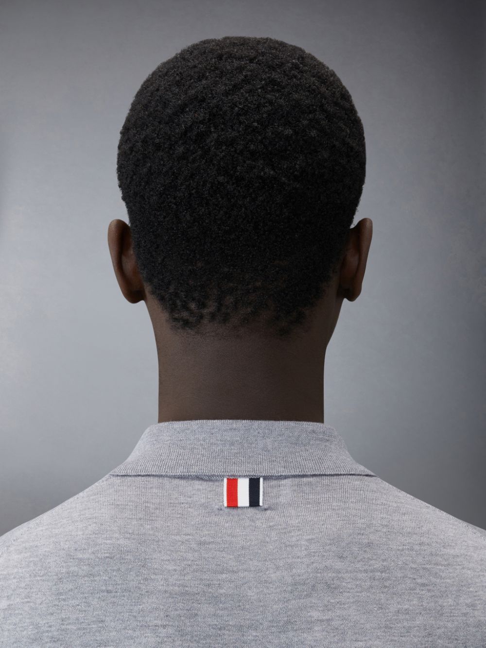 Men Thom Browne Wool Short Sleeve Polo Shirt Grey | UYA28V79740