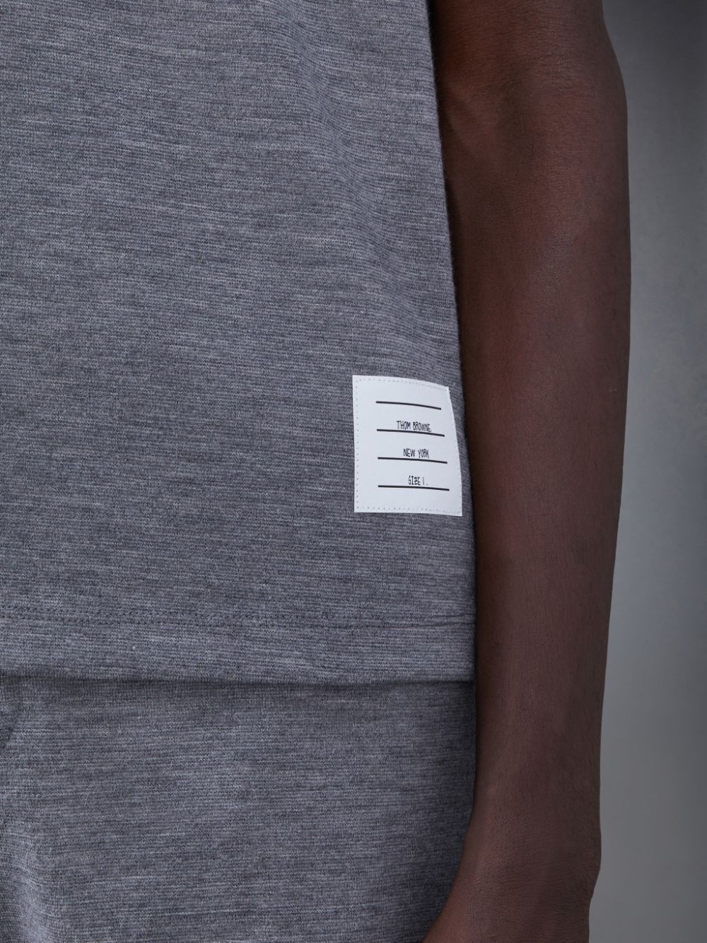 Men Thom Browne Wool Short Sleeve Polo Shirt Grey | AEO80G15810