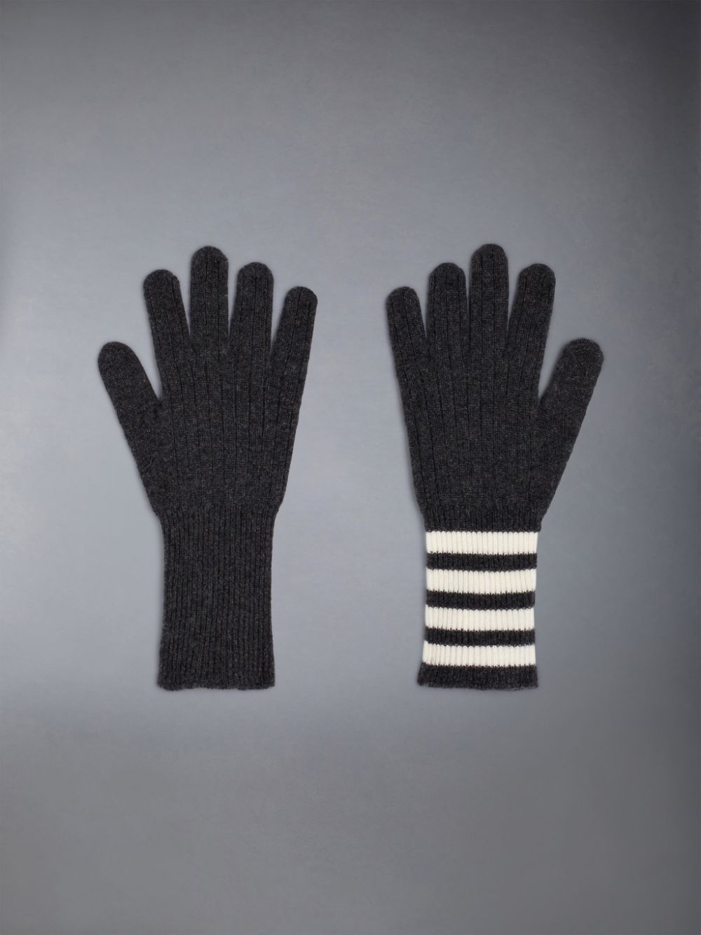 Women Thom Browne 4-Bar Cashmere Gloves Grey | TNY42F26421