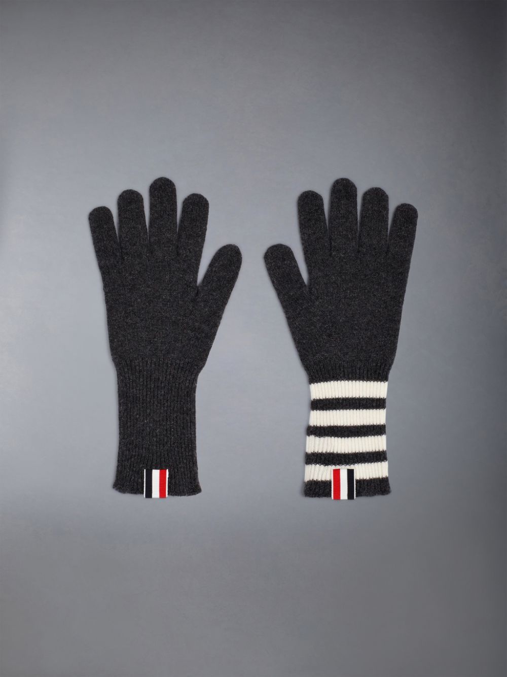 Women Thom Browne 4-Bar Cashmere Gloves Grey | TNY42F26421