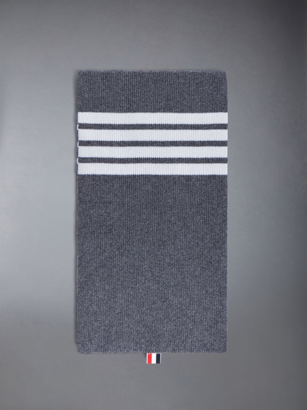 Women Thom Browne CASHMERE RIB 4-BAR Scarf Grey | GDO20P18197